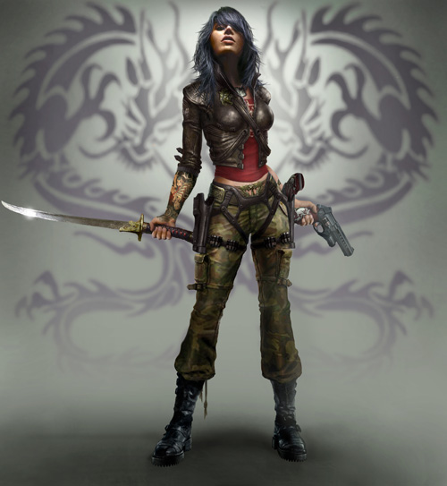 WET artwork: Rubi with sword