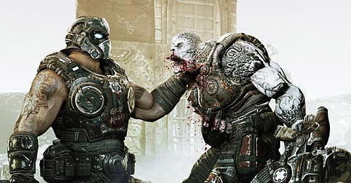 A scene from Gears of War 3