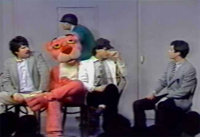 The Pink Panther on stage with Second City
