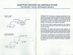 WICO Joystick Adapter Manual (Pages 1-2)