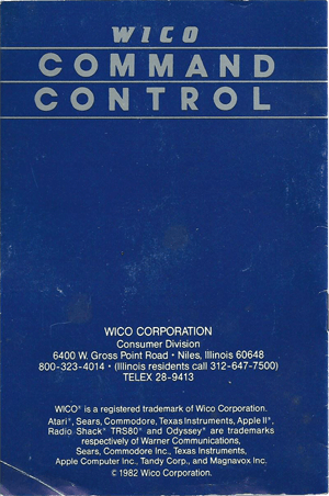 WICO Joystick Adapter Manual (Back Cover)