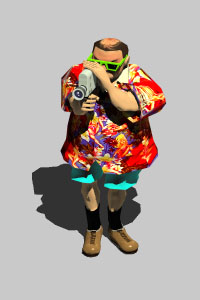 a male tourist who has come to the shores of Tropico