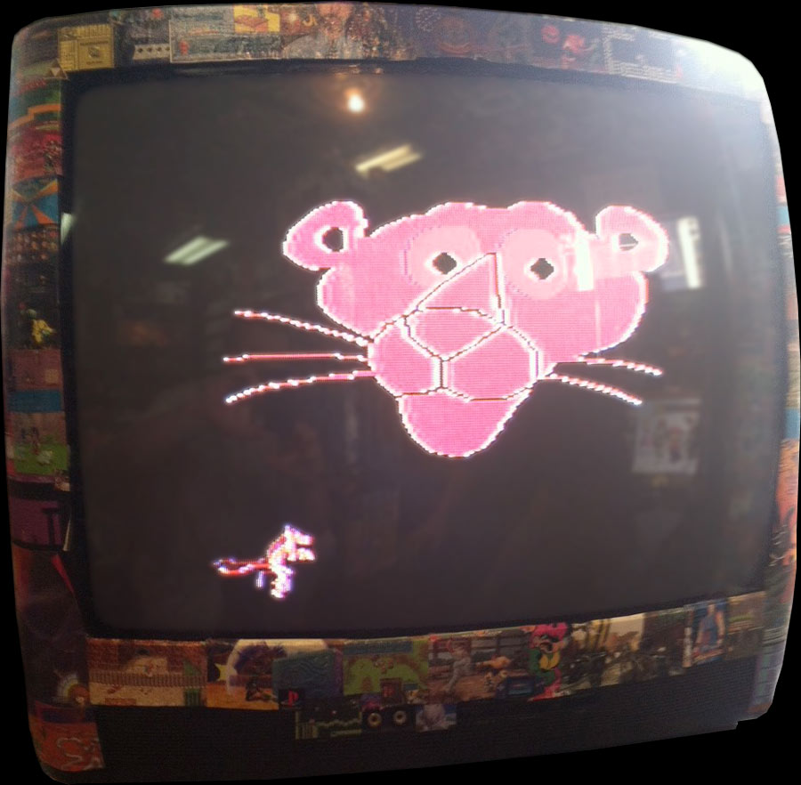ColecoVision The Adventures of the Pink Panther intro screen (photo has been color corrected)